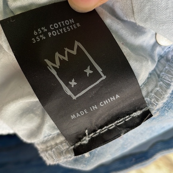 Zee Gee Why Light Blue White Floral Pattern Raw Hem Jean Skirt Kick High - Picture 5 of 10